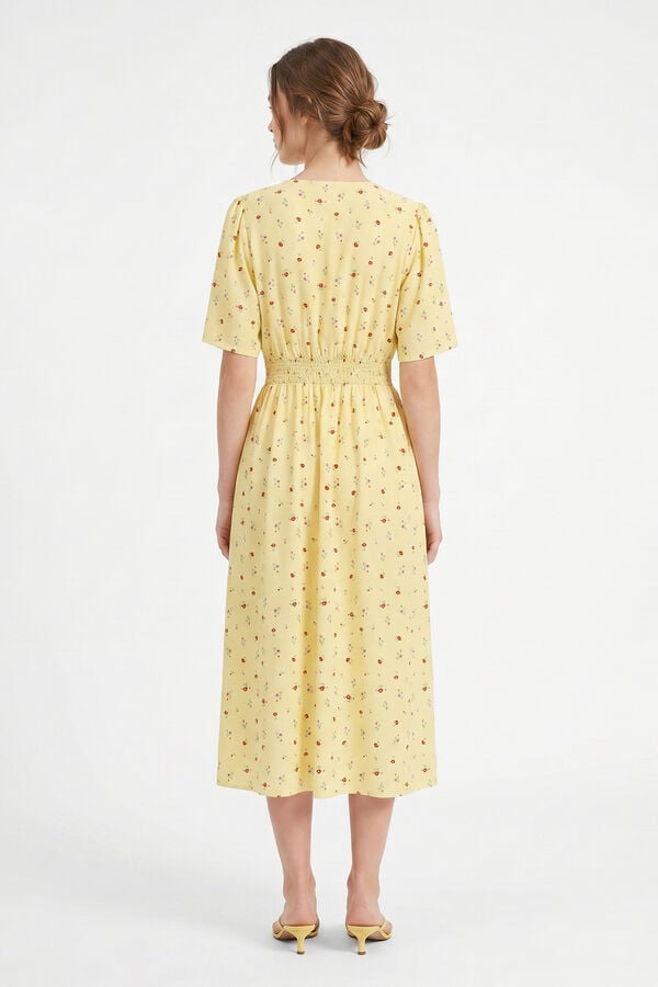 Pieces Printed short sleeve midi dress printed