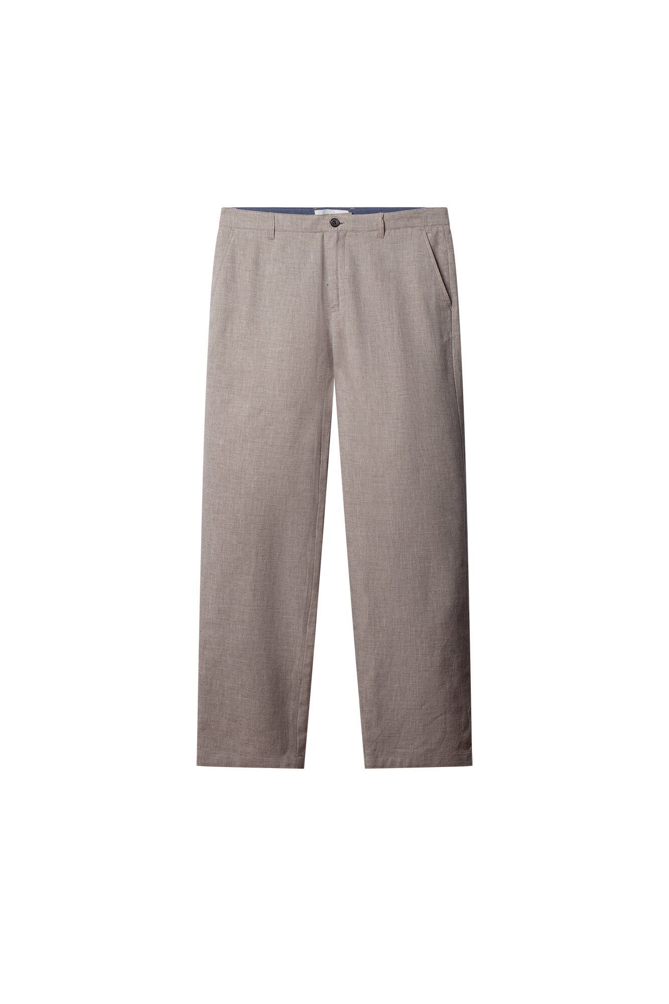 Springfield Structured linen comfort slim fit trousers