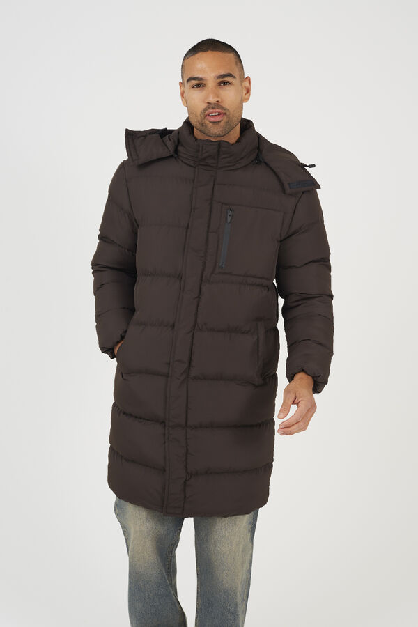 Brave Soul Long puffer jacket nude