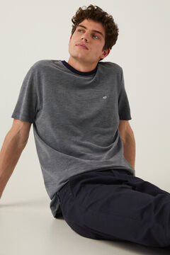 Springfield T-shirt piqu&eacute; logo azulado