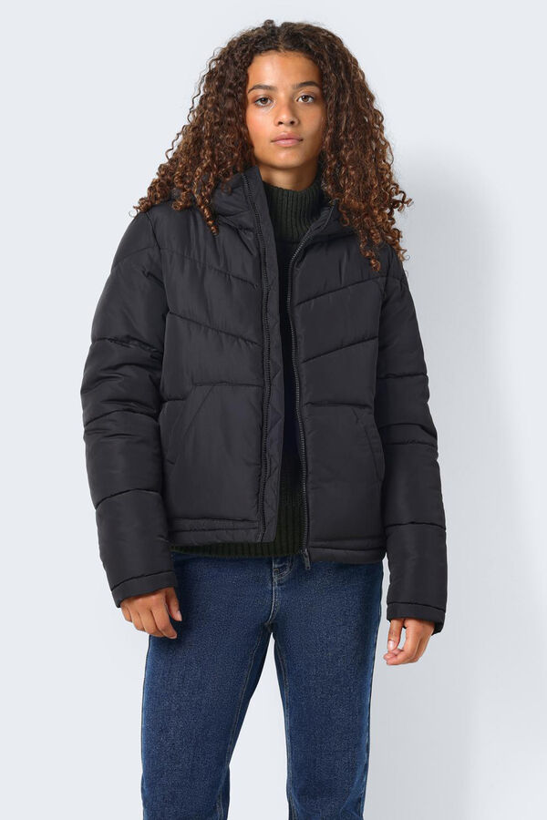 Noisy May Short puffer coat black