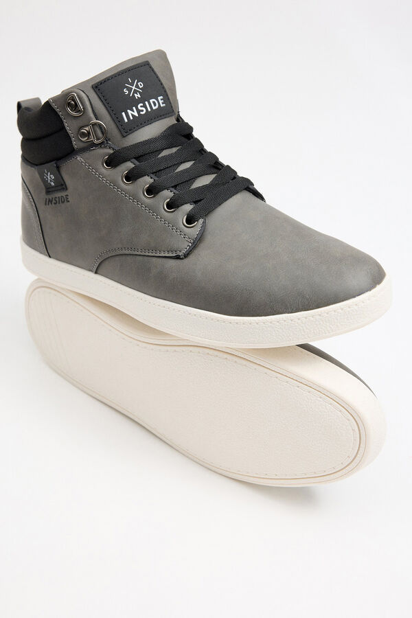 Springfield Sporty sneaker boots with padded collar gris