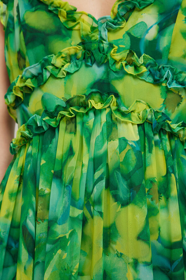 Trendyol Vestido largo estampado verde