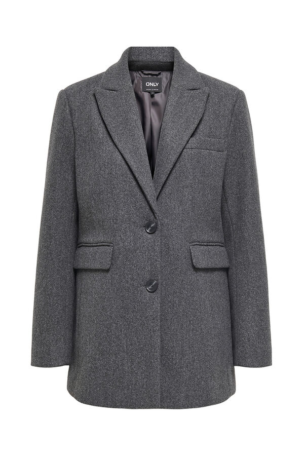 Only Sobretudo curto estilo blazer cinzento