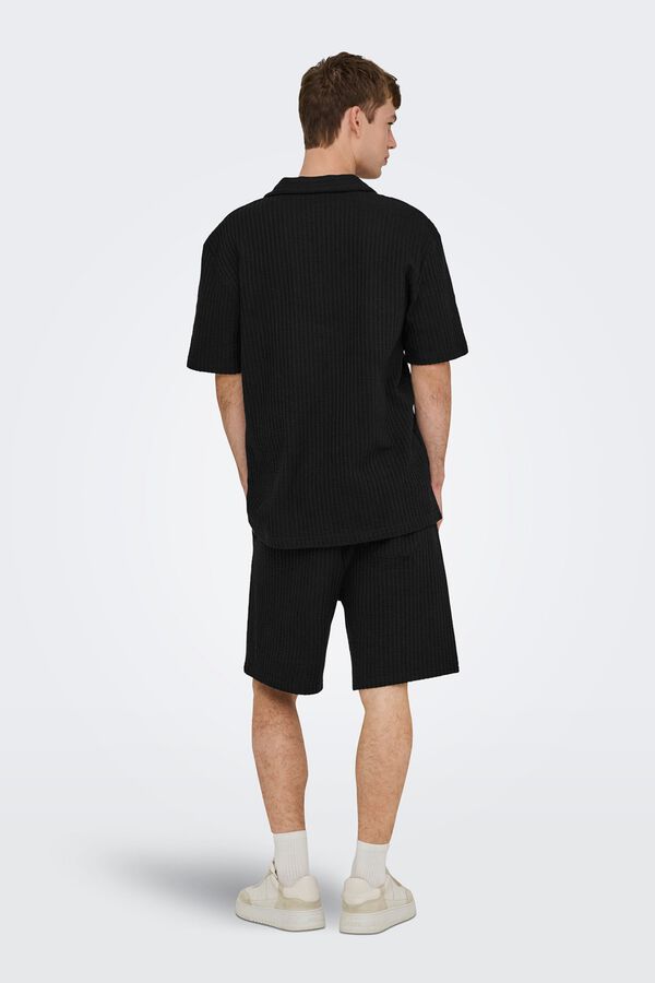 Only & Sons Cotton polo shirt Crna