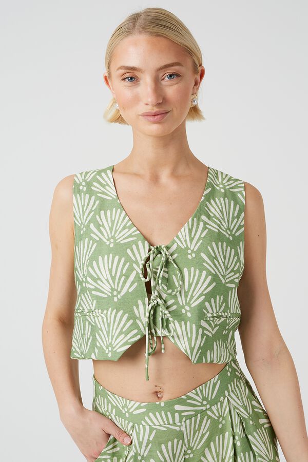 Brave Soul Chaleco estampado con cuello pico estampado