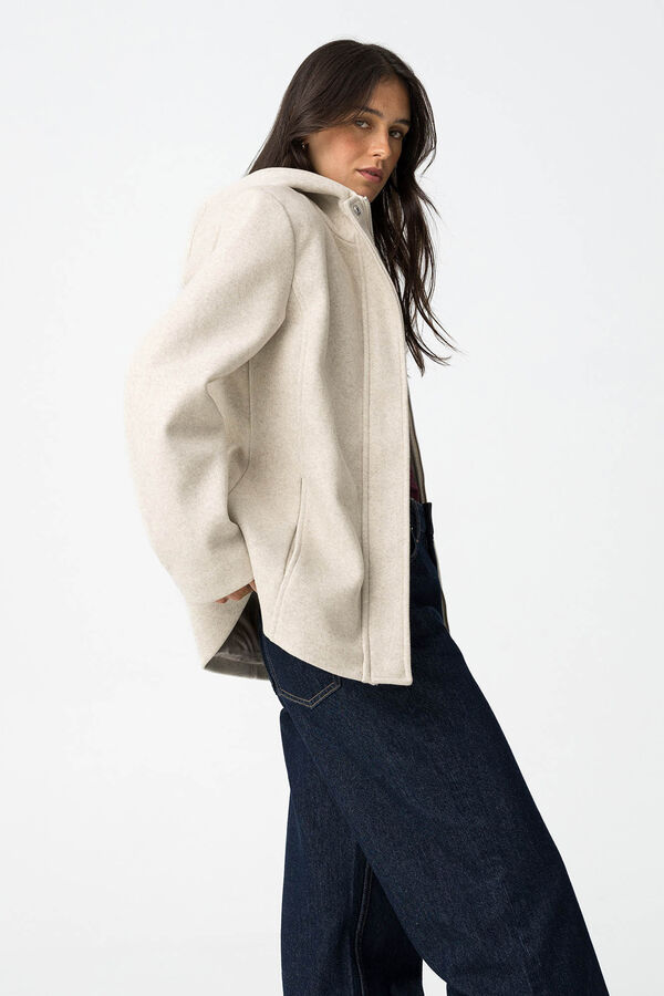 Tiffosi Short coat with hood grey