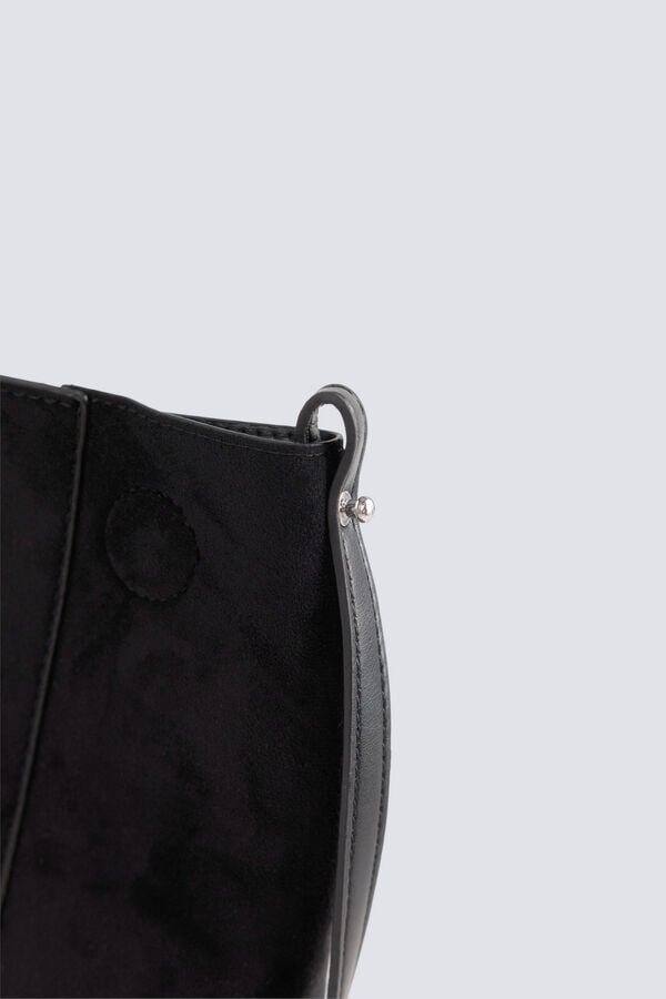 Springfield Faux suede crossbody black