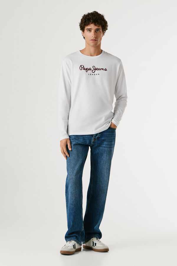 Pepe Jeans Long sleeve logo T-shirt white
