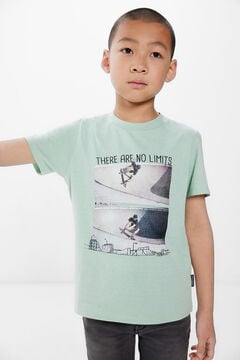 Springfield Boys' "no limits" print T-shirt green