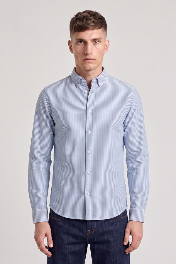Jack & Jones 100% cotton Oxford shirt blue