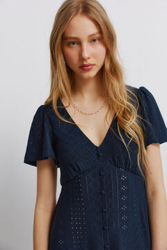 Springfield Embroidered Swiss midi dress