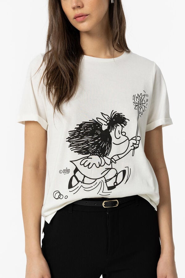 Springfield Camiseta Mafalda blanco