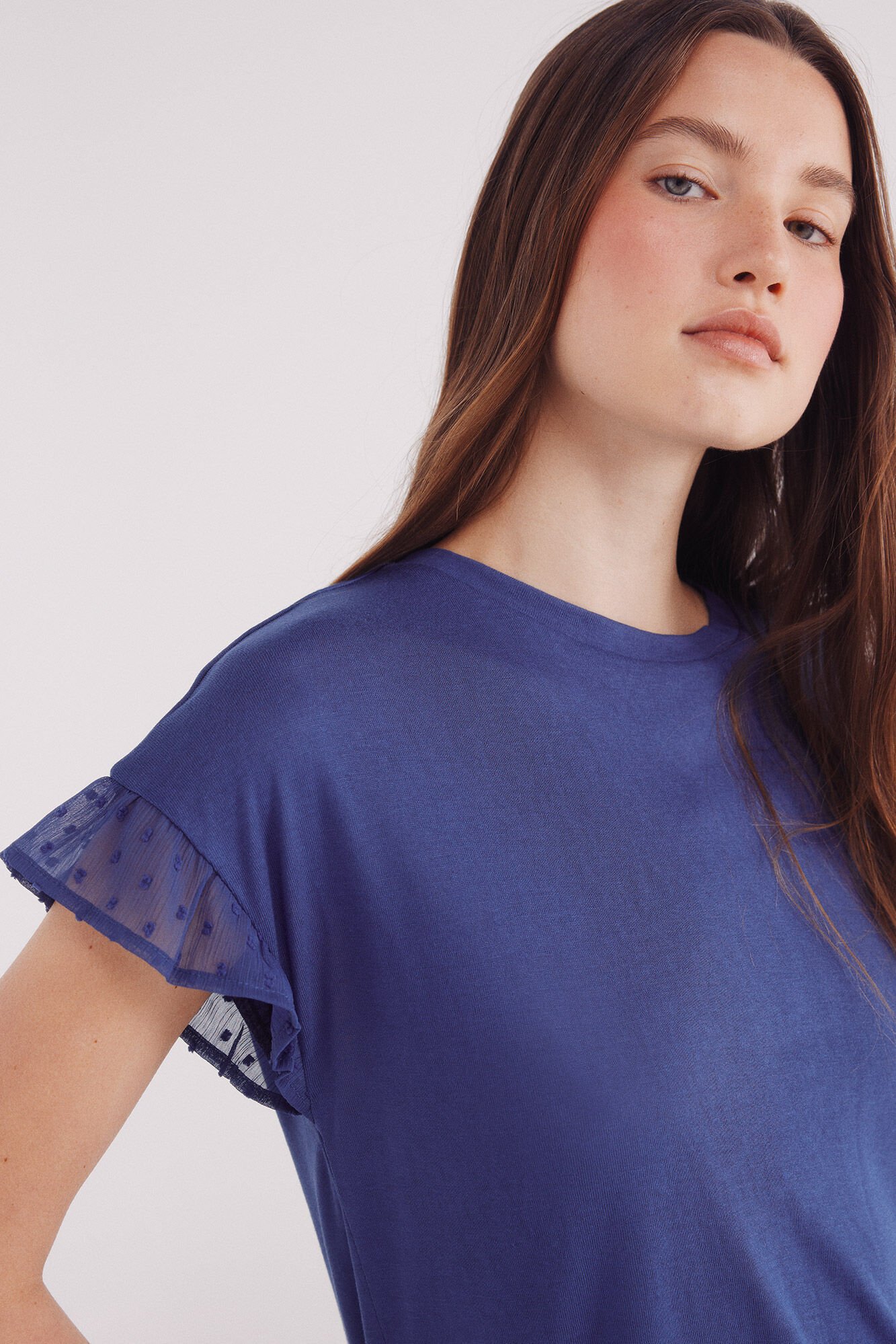 Springfield Majica sa karnerima od tkanine sa ispupčanim tufnama