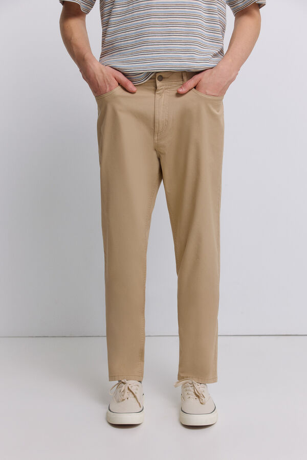 Springfield Pantalon 5 poches d&eacute;lav&eacute; coupe slim gris