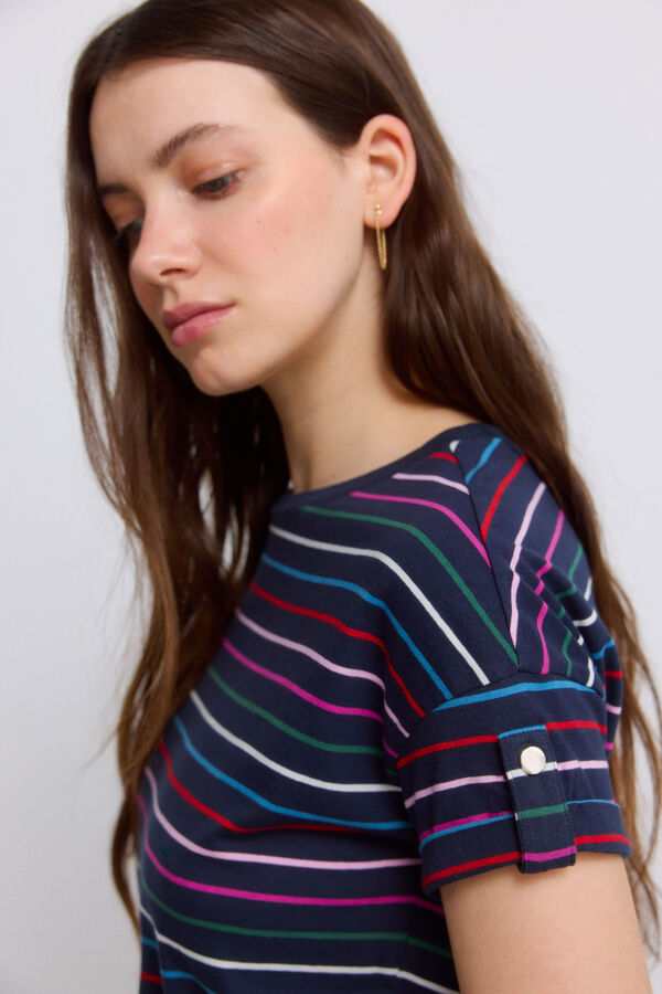 Springfield Striped short sleeve T-shirt blue
