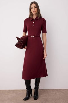 Trendyol Vestido midi botones manga corta