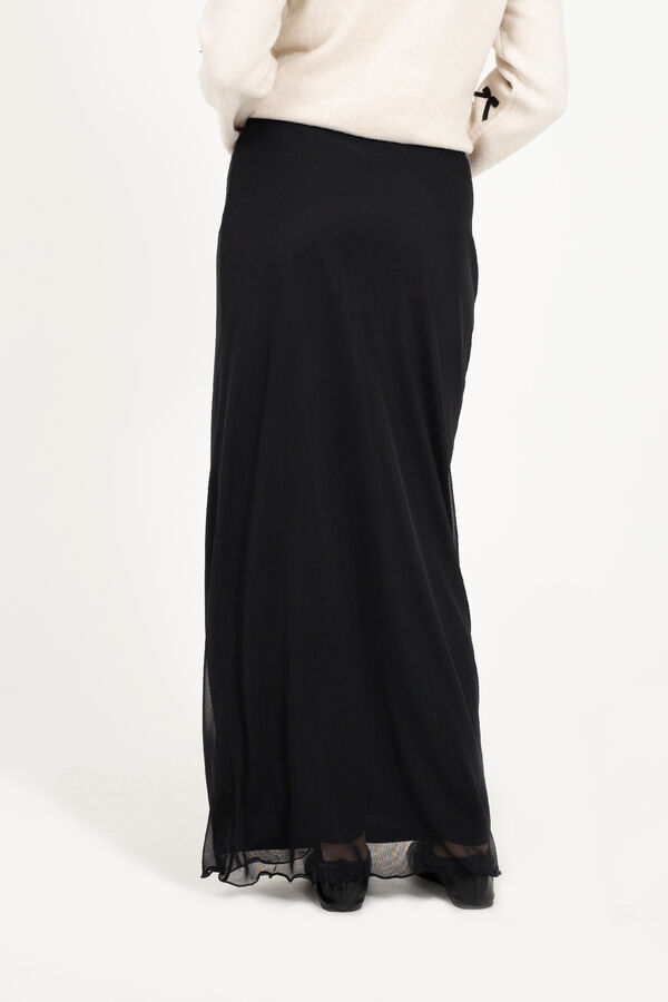 Brave Soul Falda maxi con malla negro
