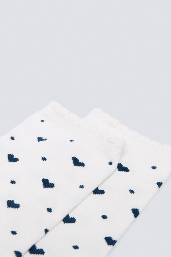Springfield Long socks with hearts nude