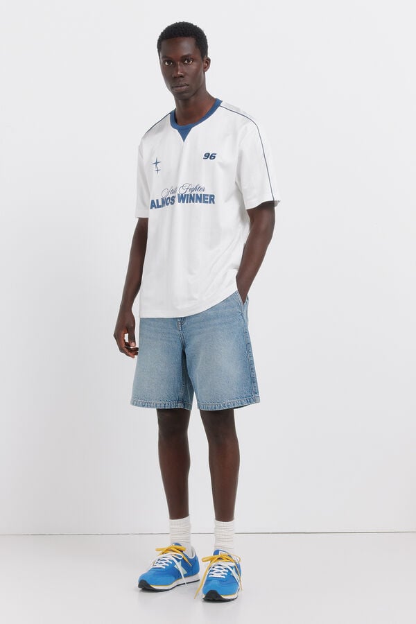 Springfield Almost football T-shirt beige