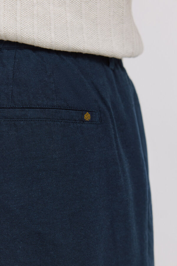 Springfield Linen comfort fit chinos blue