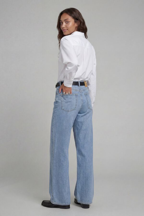 JJ REBEL Camisa regular em sarja branco