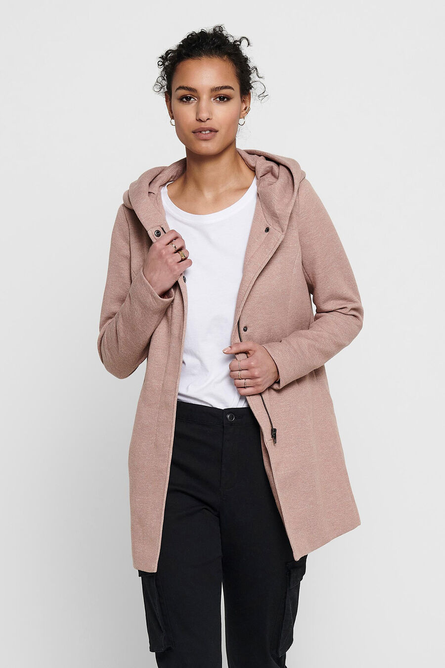 Abrigo midi con capucha