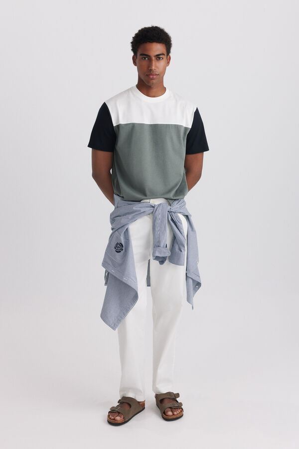 Springfield Colour block T-shirt green