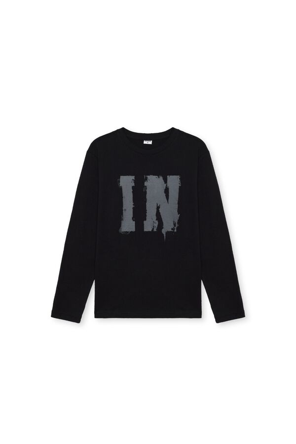 Inside Long sleeve graphic T-shirt black