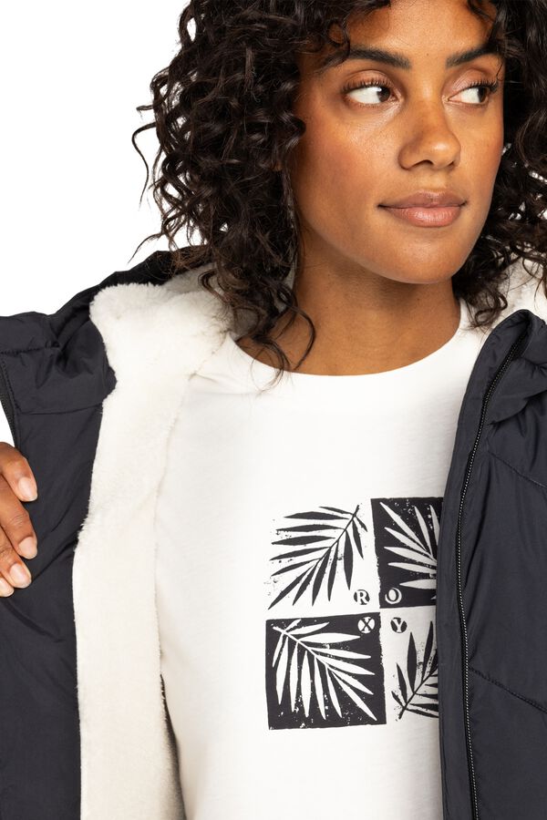 Roxy Long puffer jacket with hood black