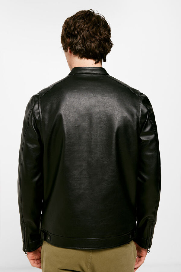 Springfield Motociklistička jakna od imitacije kože crna