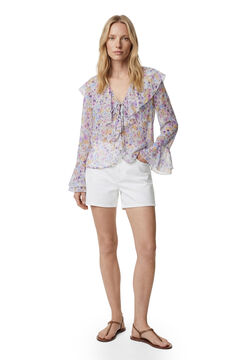 Koton Blusa de gasa volantes