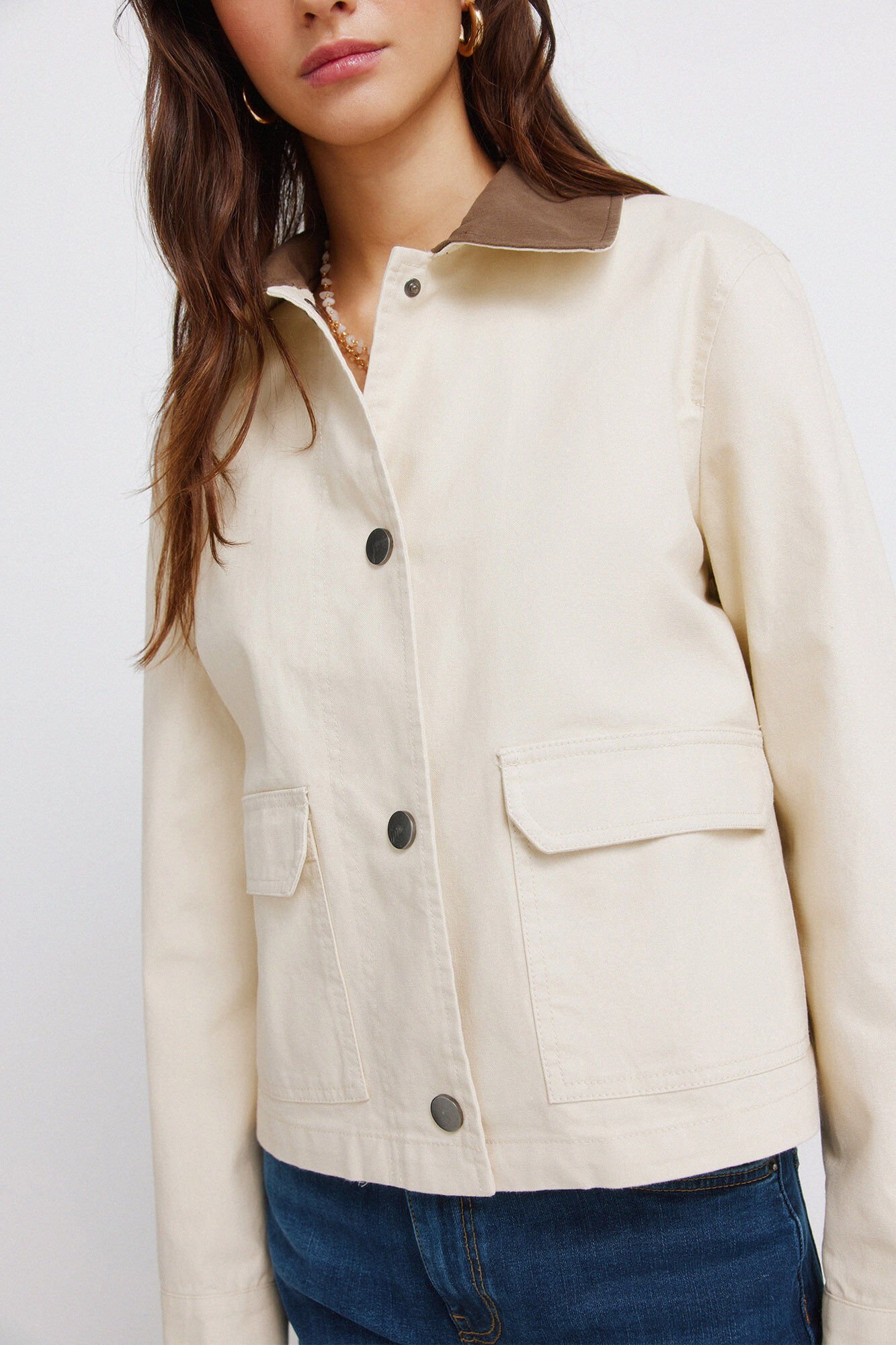 Springfield Beige cotton short jacket