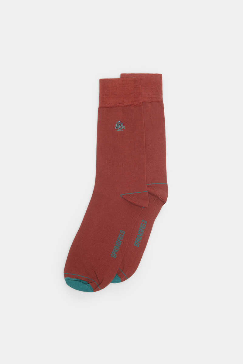 Springfield Essential embroidered logo socks bordeaux