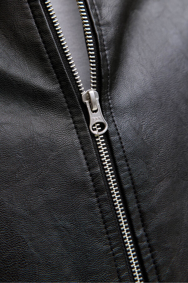 Jack & Jones Cazadora bomber polipiel negro