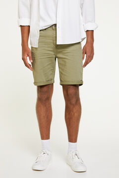 Springfield 5 pocket slim distressed Bermuda shorts khaki