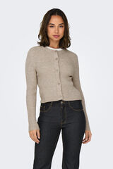 Only Gerippte Strickjacke Nude