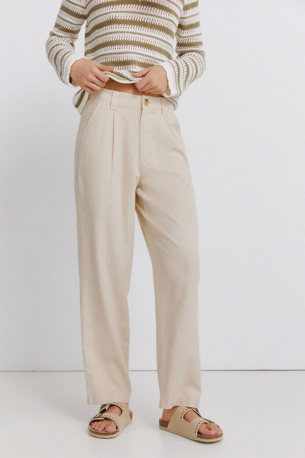 Springfield Linen trousers nude