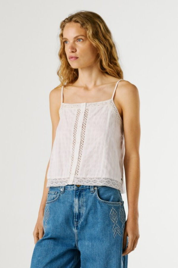 Pepe Jeans Top tirantes ajustable blanco