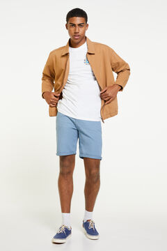 Springfield 5 pocket slim distressed Bermuda shorts bluish