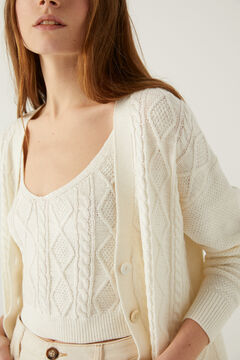 Springfield Gilet Maille Tress&eacute;e &eacute;cru