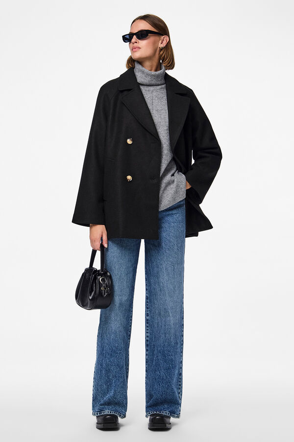 Pieces Abrigo cruzado negro