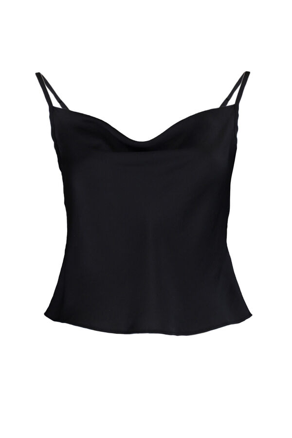 Trendyol Satin-finish strap top noir