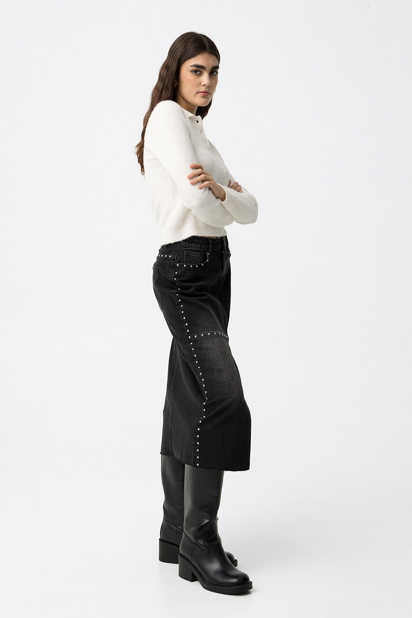 Tiffosi Falda midi vaquera