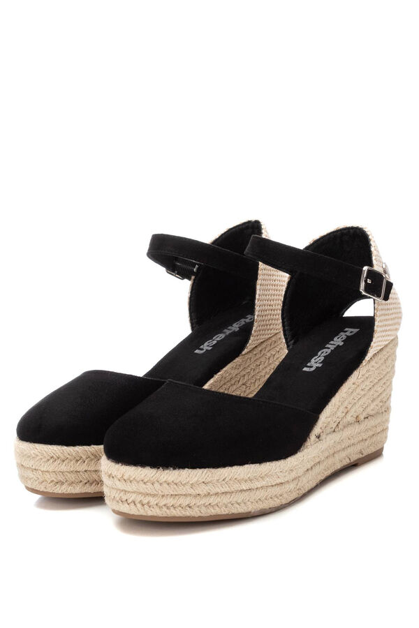 Refresh Suede wedge espadrilles black