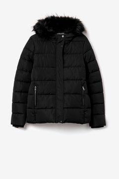 Springfield Quilted jacket with furry hood black