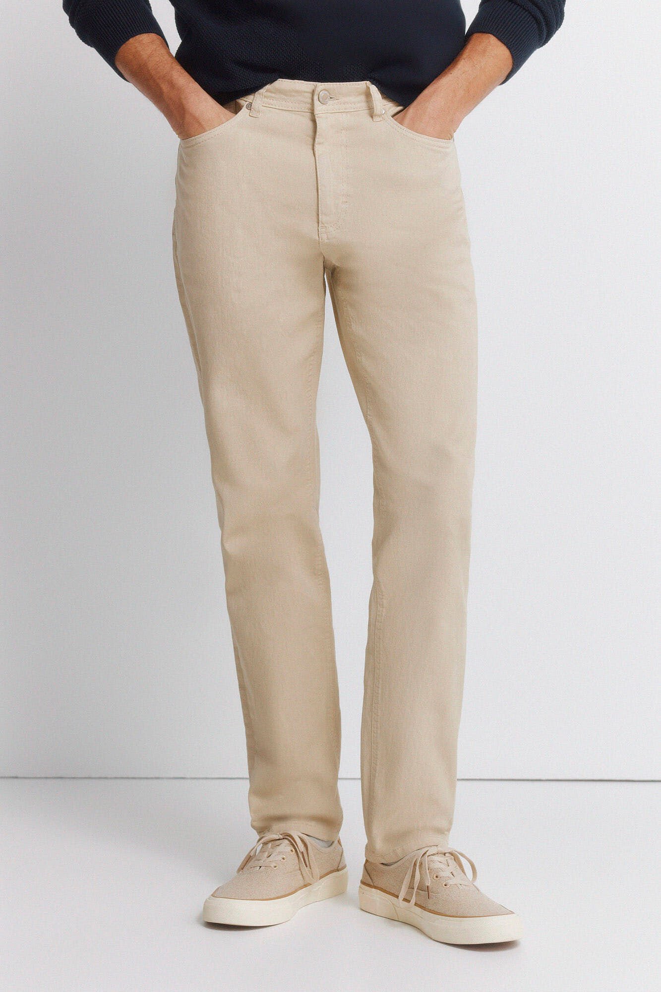 Springfield 5-pocket washed slim fit trousers