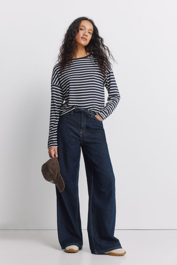 Springfield T-shirt &agrave; double rayure bleu