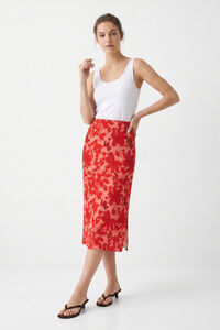 Pieces Falda midi estampada