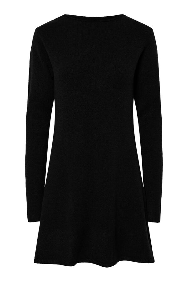 Pieces Vestido punto corto b&aacute;sico negro